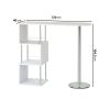 White Breakfast Bar Table with Shelving - Charisma - Image 2