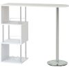 White Breakfast Bar Table with Shelving - Charisma - Image 3