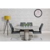 Grey Concrete Effect Round Extendable Dining Table - Seats 6 - Etan - Image 3