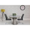 Grey Concrete Effect Round Extendable Dining Table - Seats 6 - Etan - Image 4