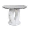 Round Grey Marble Effect Dining Table - Neptune