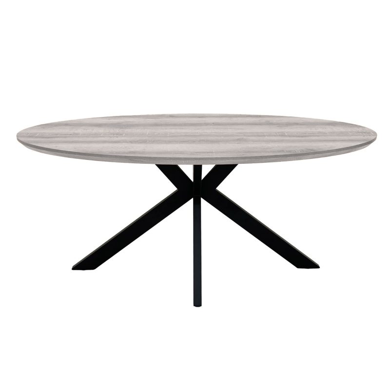 Round Grey Wood Dining Table - Seats 6 - Liberty - Image 4