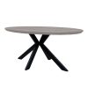 Large Oval Wood Effect Dining Table - Seats 6 - Liberty - Image 2