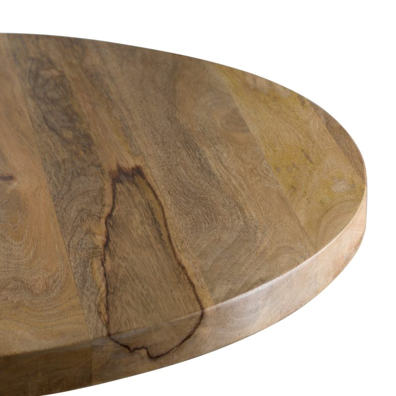Round Wood and Black Bar Table - Franklin - Image 2