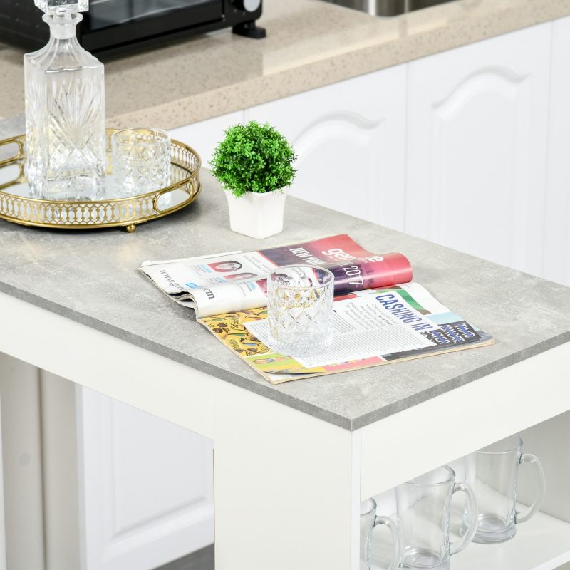 White Breakfast Bar Table with Storage - Seats 2 - Ryder - Image 5