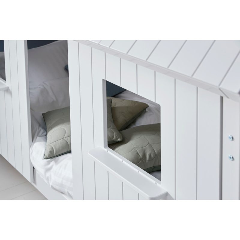 White Wooden House Cabin Bed - Nordic - Kids Avenue - Image 3
