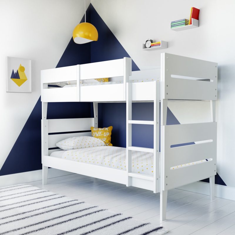 White Wooden Detachable Bunk Bed - Hugo