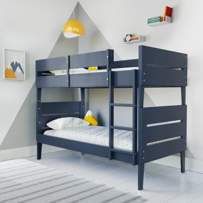Navy Blue Wooden Detachable Bunk Bed - Hugo