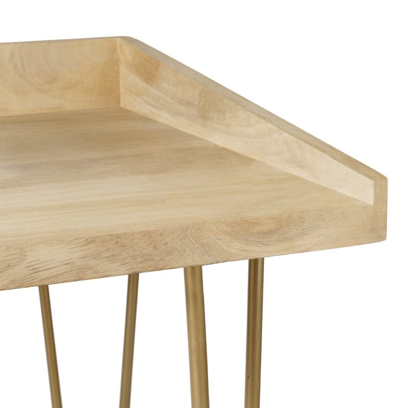 Small Solid Wood Office Desk with Hairpin Legs - Inari - Image 3