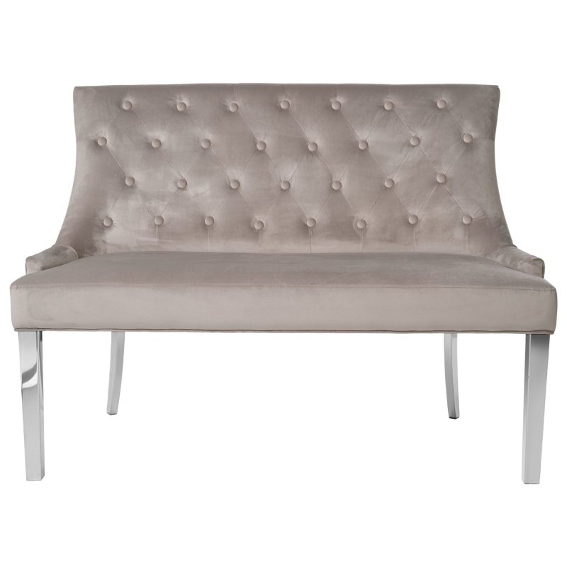 Mink Velvet High Back Dining Bench - Jade Boutique - Image 3