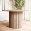 Round Light Oak Dining Table - Seats 4 - Jarel