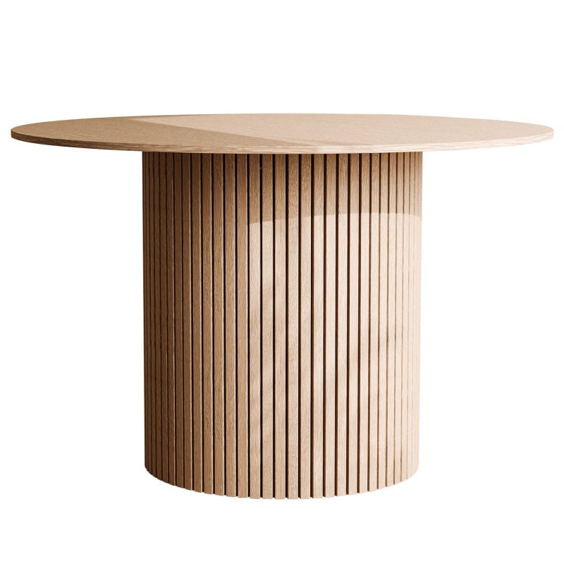 Round Light Oak Dining Table - Seats 4 - Jarel - Image 3