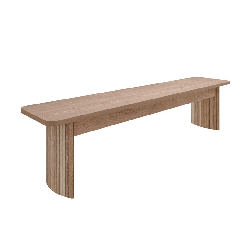 Large Light Oak Dining Bench - Seats 3 - Jarel