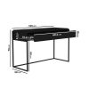 Matt Black Wood Computer Desk with Drawer - Larsen - Image 4