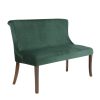 Green Velvet Dining Bench with Back - Seats 2 - Lucille