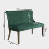 Green Velvet Dining Bench with Back - Seats 2 - Lucille - Image 2