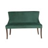 Green Velvet Dining Bench with Back - Seats 2 - Lucille - Image 3