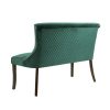 Green Velvet Dining Bench with Back - Seats 2 - Lucille - Image 4