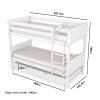 White Wooden Detachable Bunk Bed with Trundle - Luca - Image 4