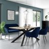 Navy Velvet Dining Bench with Back - Seats 2 - Logan - Image 4