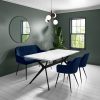 Navy Velvet Dining Bench with Back - Seats 2 - Logan - Image 5