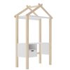 Kids White and Pine House Desk with Storage - Mylo - Image 4