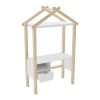 Kids White and Pine House Desk with Storage - Mylo - Image 3
