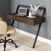 Walnut Brown Wall Mounted Leaning Desk with Storage Drawer - Nico