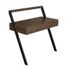 Walnut Brown Wall Mounted Leaning Desk with Storage Drawer - Nico - Image 3
