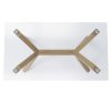Large Rectangle Glass Top Dining Table with Solid Oak Legs - Nori - Image 5