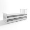 Single White Wooden Guest Bed with Trundle - Oxford - Image 5