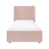 Pink Velvet Single Bed Frame with Storage Drawer - Phoebe - Image 5