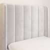Grey Velvet Single Bed Frame with Storage Drawer - Phoebe - Image 3