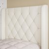 Beige Fabric Single Bed Frame with Storage Drawer - Phoebe - Image 3