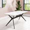 Large White Gloss Modern Dining Table - Seats 6 - Rochelle
