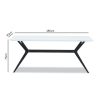 Large White Gloss Modern Dining Table - Seats 6 - Rochelle - Image 2
