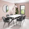 Large White Gloss Modern Dining Table - Seats 6 - Rochelle - Image 3