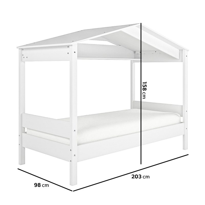 Single House Bed Frame in White - Remy - Image 2