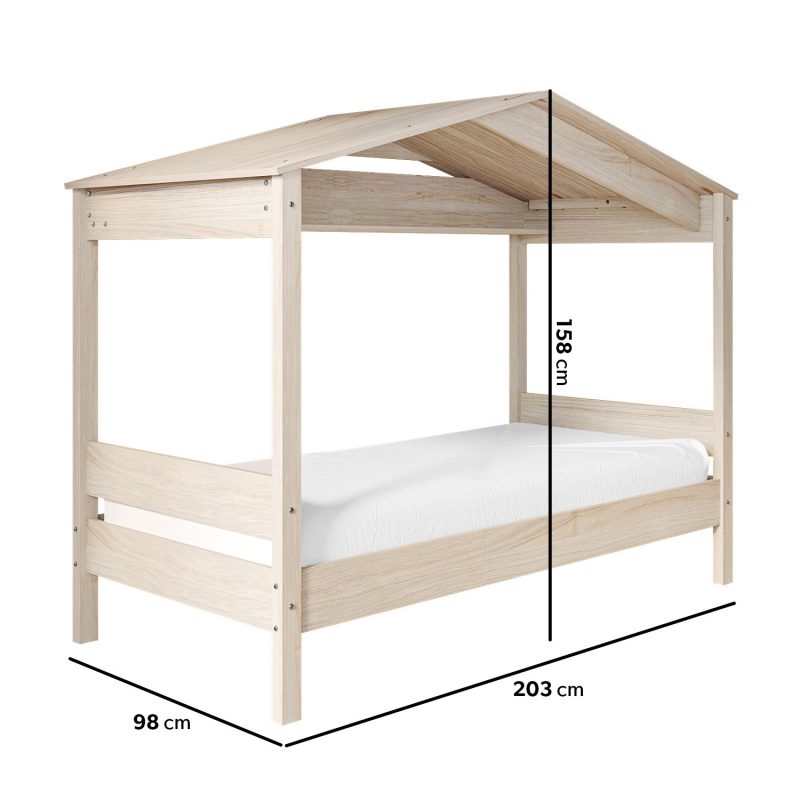 Single House Bed Frame in Pine - Remy - Image 2