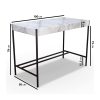 Small White Marble Effect Office Desk - Roxy - Image 2
