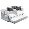 Single Day Bed Sofa with Trundle in Grey Velvet - Sacha - Image 4