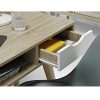 Scandi Oak Effect Office Desk with 2 White Storage Drawers - LPD - Image 3