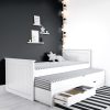 Single White Wooden Guest Bed with Storage and Trundle - Sander - Image 2
