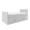 Single Grey Wooden Guest Bed with Storage and Trundle - Sander - Image 5