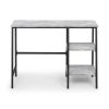 Grey Concrete Effect office Desk with 2 Shelves - Staten - Julian Bowen - Image 3