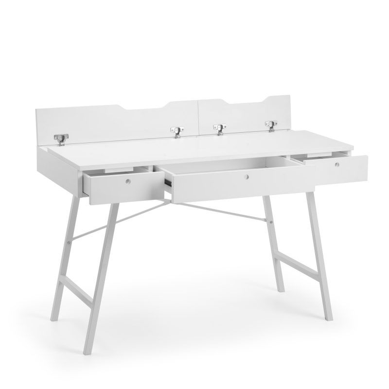 White Painted Wooden Office Desk with 3 Drawers - Julian Bowen - Image 3