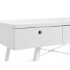 White and Oak Effect Office Desk with 2 Drawers - California - Julian Bowen - Image 3
