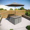 4 Seater Dark Grey Rattan Cube Garden Dining Set - Parasol Included - Fortrose - Image 2