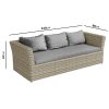 6 Seater Grey Rattan Garden Sofa Set - Fortrose - Image 7
