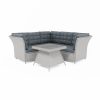 Grey Rattan Garden Corner Sofa and Table Set - Aspen - Image 3